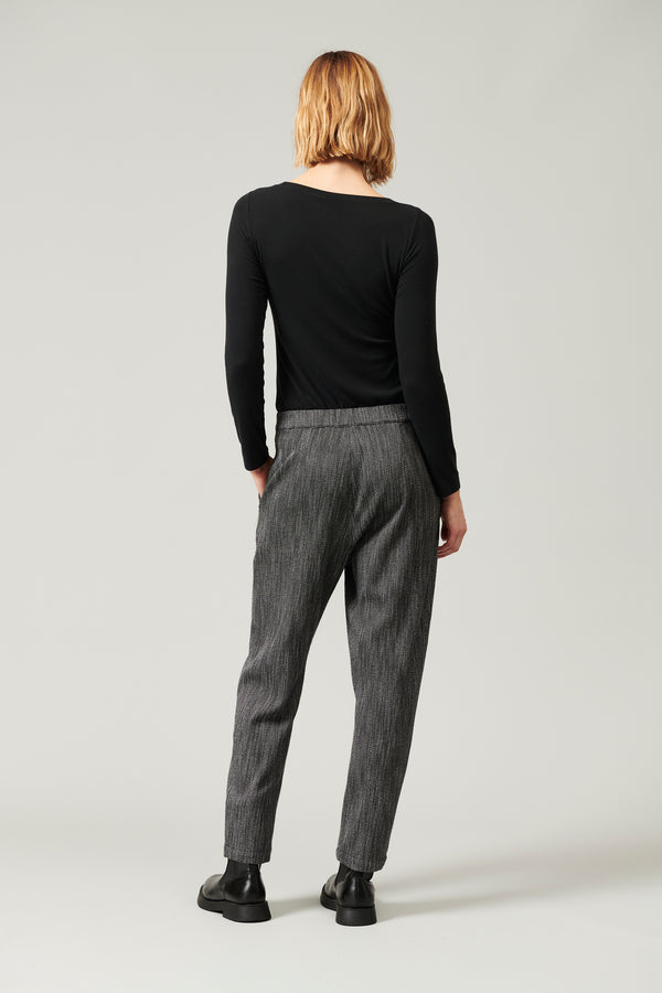 Transit Par Such Pantalone comfort fit con elastico dietro in microfantasia di misto la – Transit In Linea
