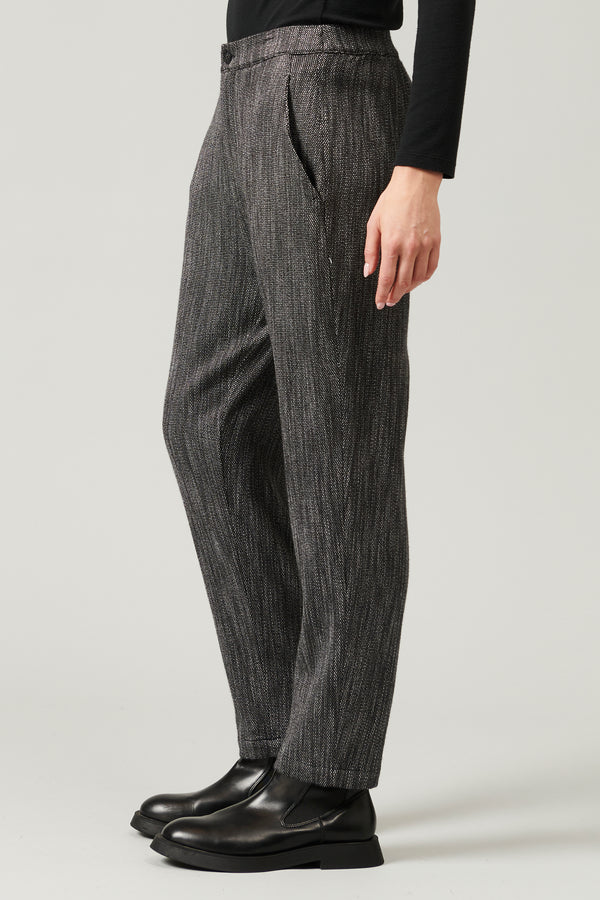 Transit Par Such Pantalone comfort fit con elastico dietro in microfantasia di misto la – Transit In Linea