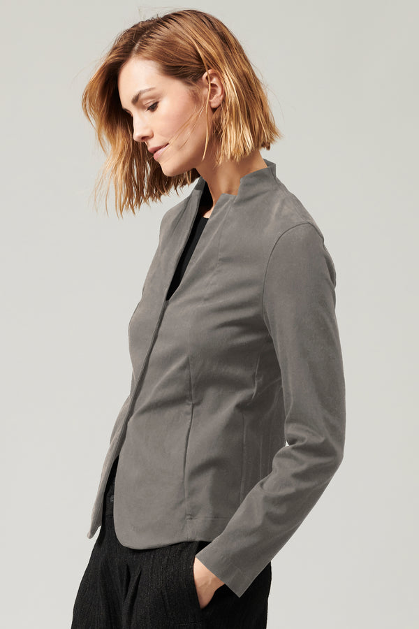 Transit Par Such Giacca con collo alla coreana in tencel modal e cotone stretch | 1013 – Transit Promozione Limitata