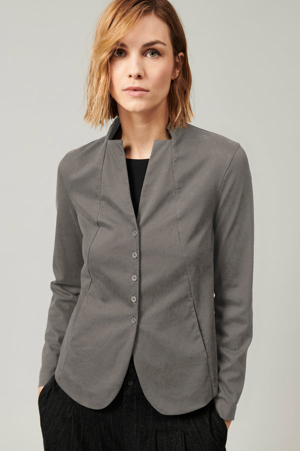 Transit Par Such Giacca con collo alla coreana in tencel modal e cotone stretch | 1013 – Transit Promozione Limitata