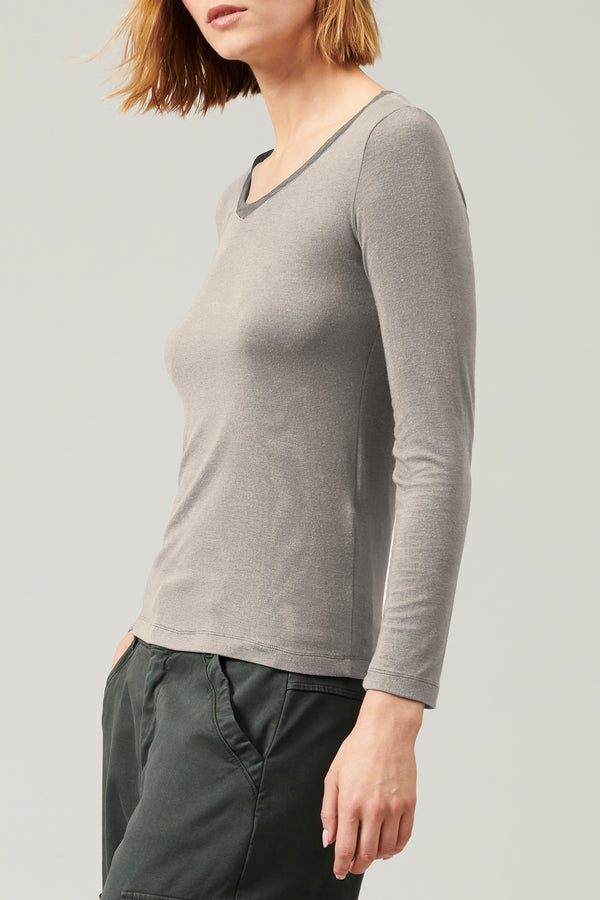 Transit Par Such T-shirt scollo a v slim fit in jersey di modal stretch | 1013.CFDTRYI1 – Transit Sconto