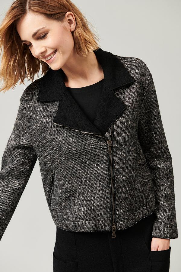 Transit Par Such Chiodo di maglia in misto lana zip doppio cursore esterno in fantasia – Transit In Saldo