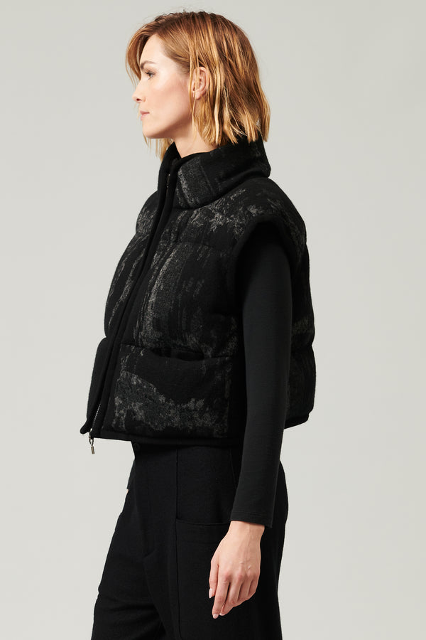 Transit Par Such Gilet corto in maglia di lana e viscosa jaquard imbottito | 1013.CFDTR – Transit Moda