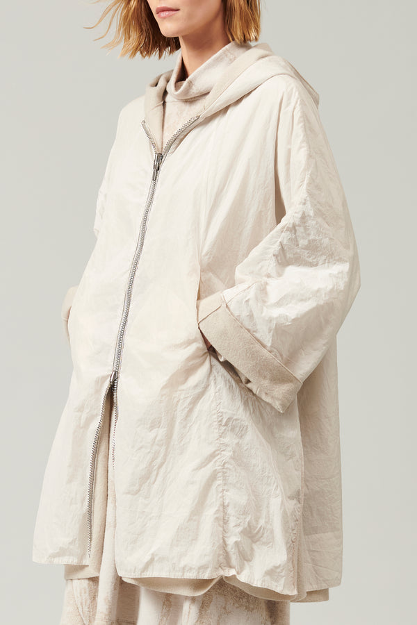 Transit Par Such Mantella con cappuccio over di nylon foderata in panno di lana | 1013. – Transit Promozione