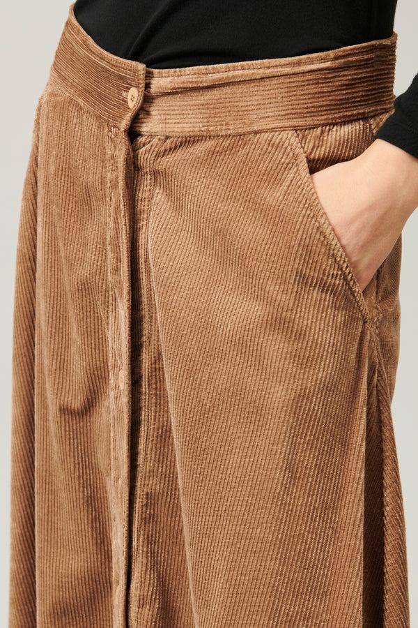 Transit Par Such Gonna lunga con bottoni in velluto a coste di viscosa e cotone stretch – Transit Online