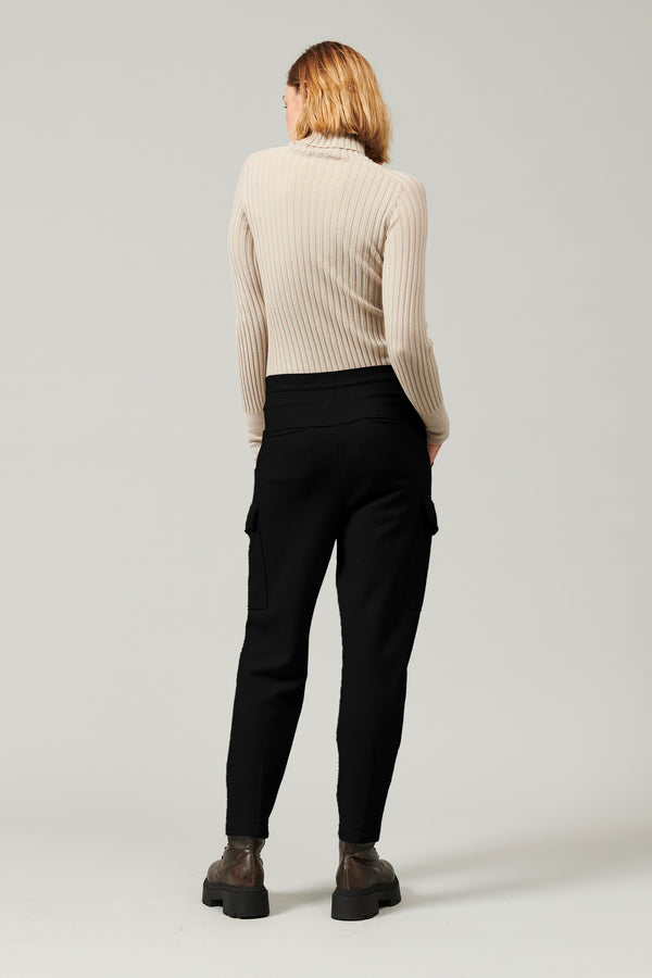 Transit Par Such Pantaloni cargo in panno di lana con cintura a coste di lana elastici – Transit Saldi