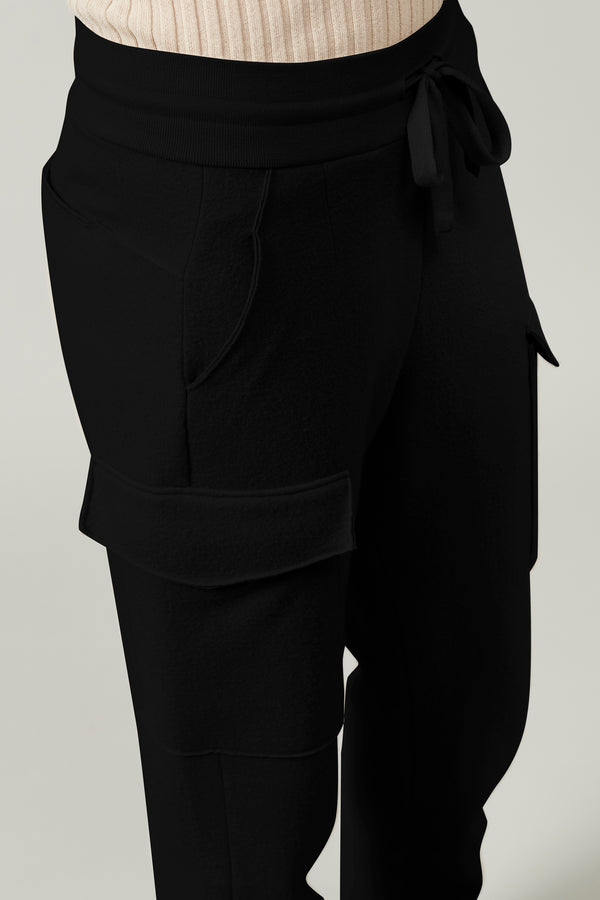 Transit Par Such Pantaloni cargo in panno di lana con cintura a coste di lana elastici – Transit Saldi