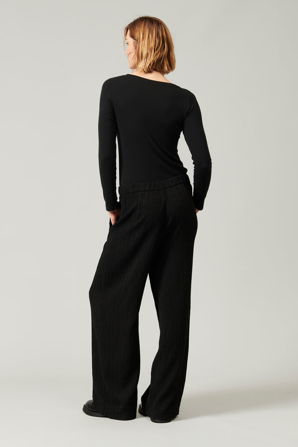 Transit Par Such Pantalone palazzo in misto lana gessato goffrato | 1013.CFDTRYA101.10 – Transit Vendite Flash
