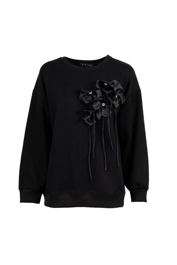 U R Ink LA COLOMA 750W4D6 FELPE NERO Spedizione Gratuita