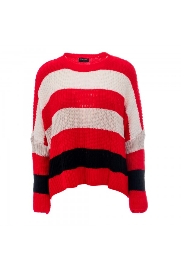U R Ink MENDOZA134W20A MAGLIERIA ROSSO/BIANCO/NERO Affare Del Giorno