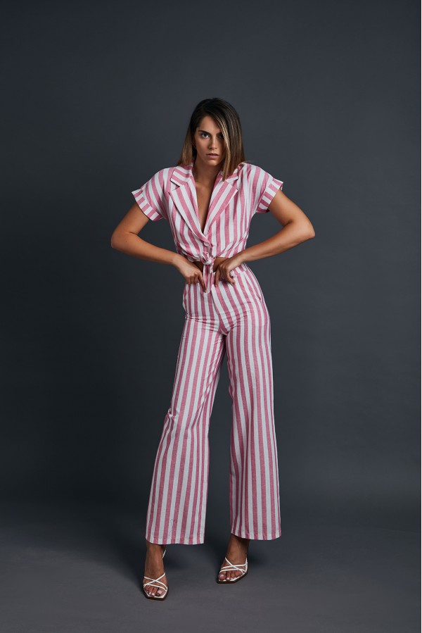 U R Ink VERACRUZ244S3M7 PANTALONI BIANCO-ROSA Vendita