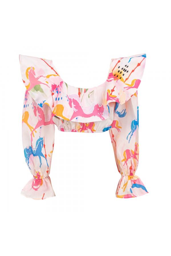 U R Ink LA PAZ 124S3U6 TOP e BODY BIANCO-ROSA-BLU Sottocosto