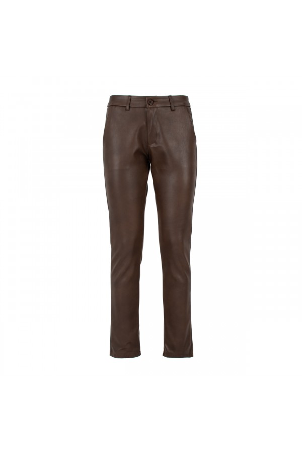 U R Ink CLARA054W1A3 PANTALONI BROWN Nuovo