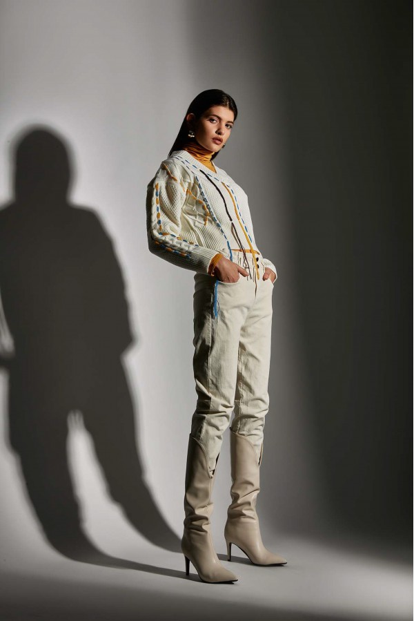 U R Ink ALBERTA054W1I1 PANTALONI BUTTER Nuova