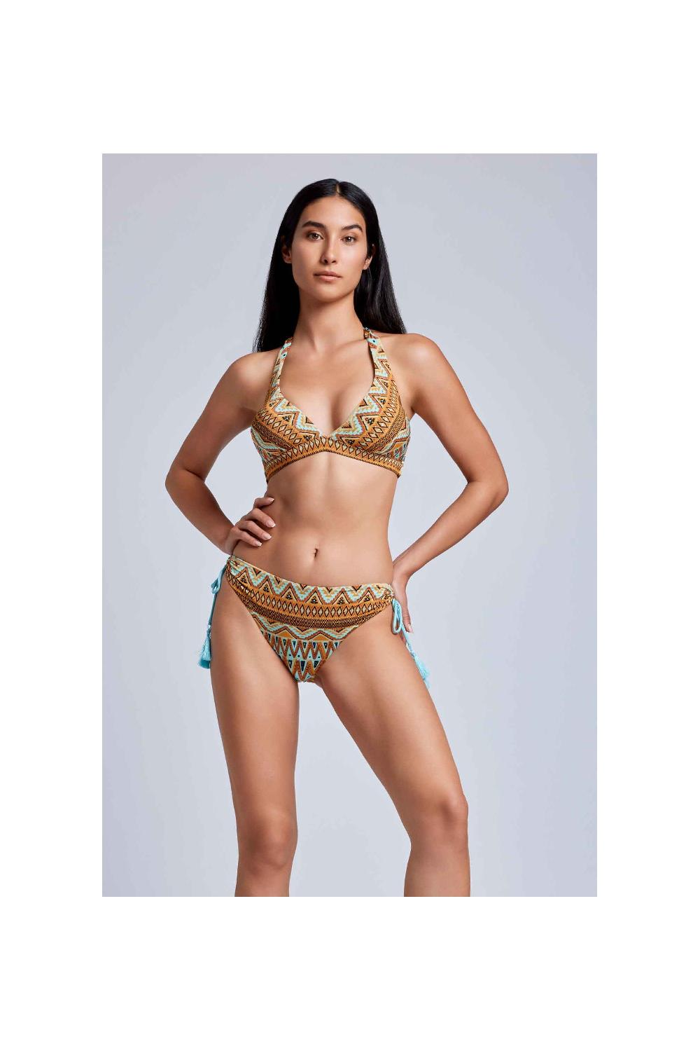 Vacanze Italiane Bikini con allacciatura al collo Nocciola Vendite Flash