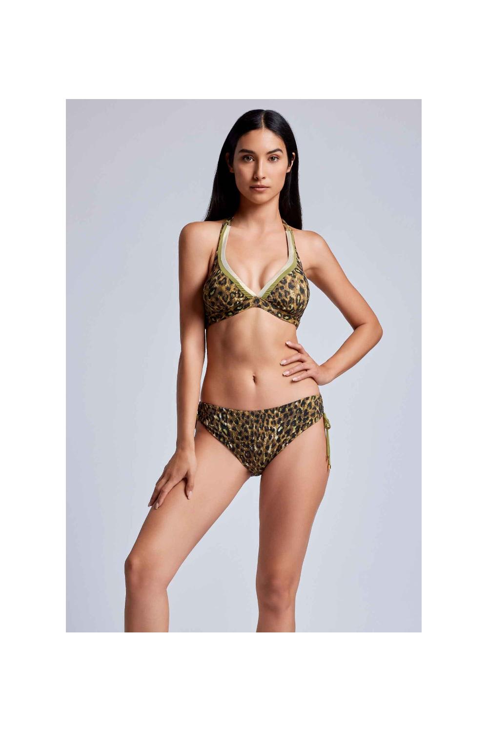 Vacanze Italiane Bikini con allacciatura al collo Nocciola Prezzo Ridotto