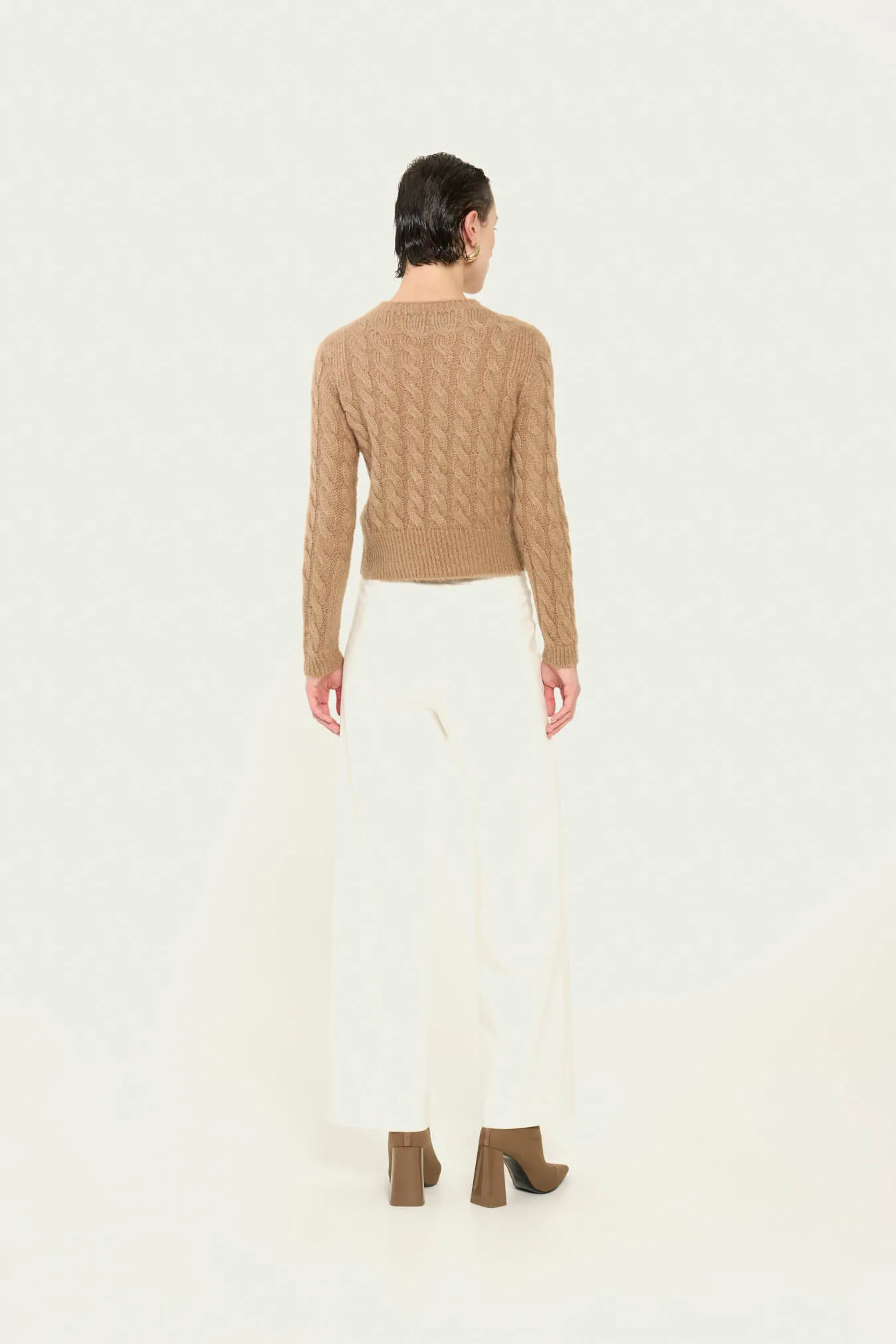 Vicario cinque Pullover in mohair cammello slim fit Mabella Affare Del Giorno
