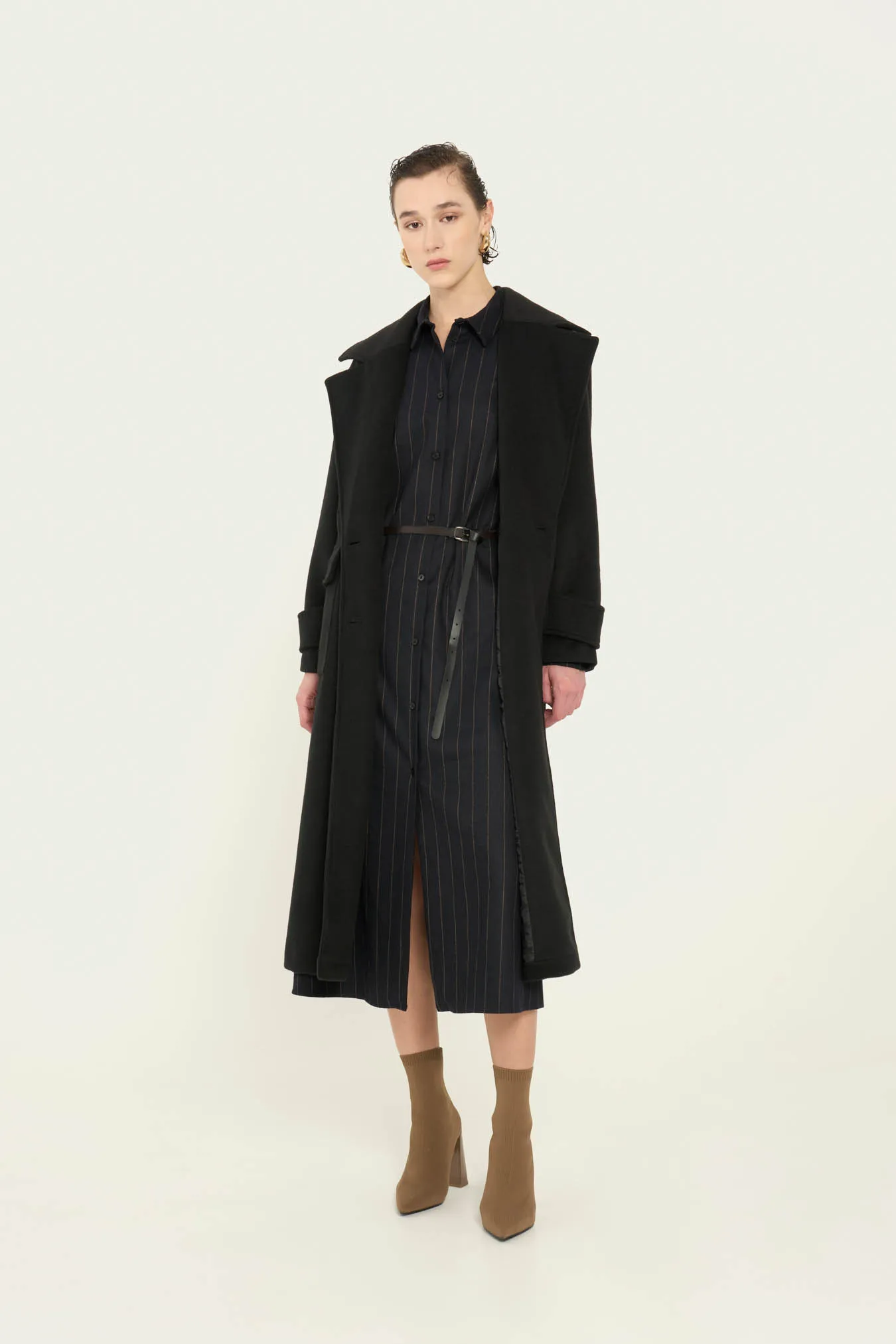 Vicario cinque Cappotto doppiopetto oversize nero Cate Online
