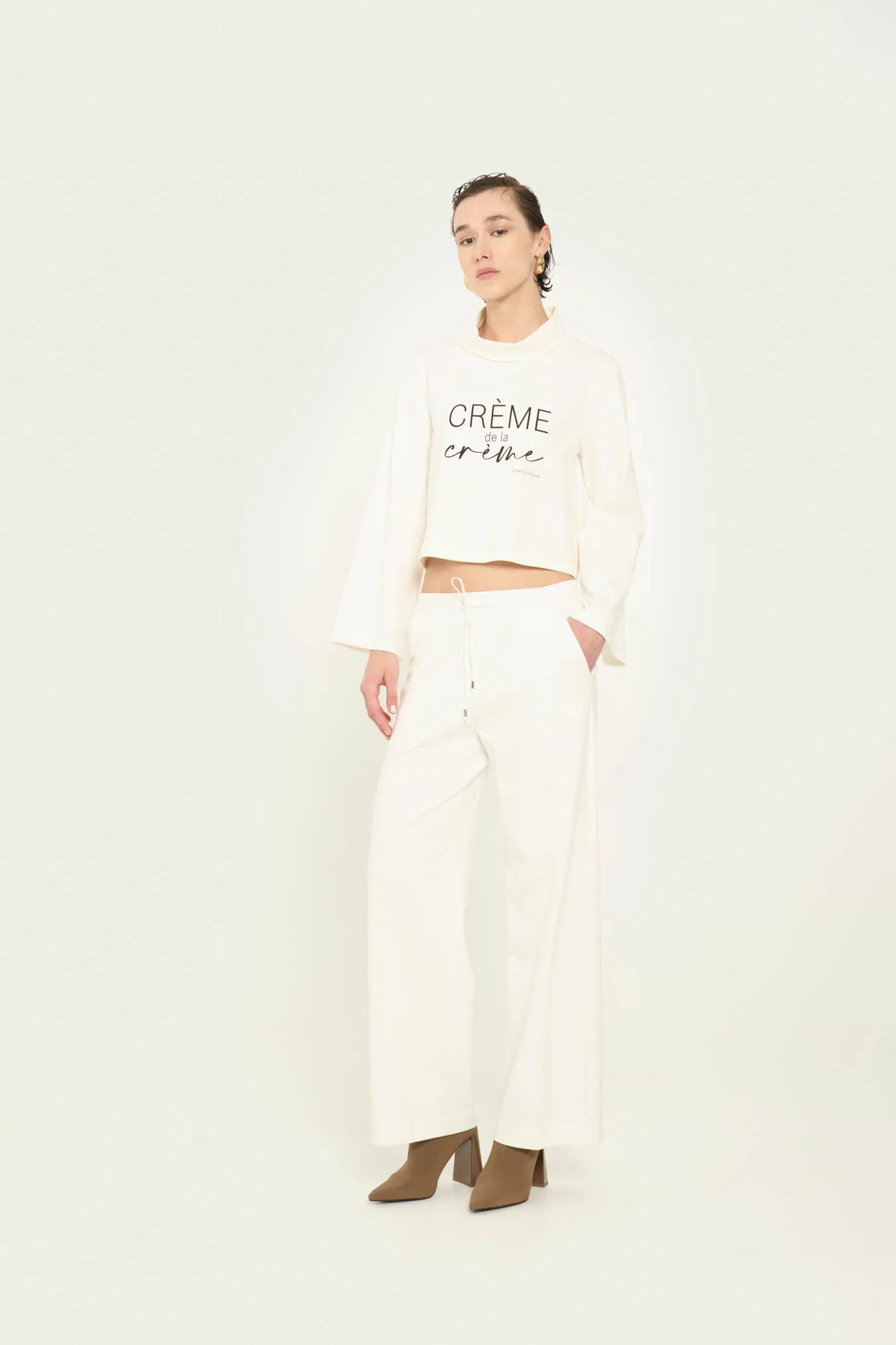 Vicario cinque Pantalone palazzo stretch coulisse in vita Petunia In Vendita