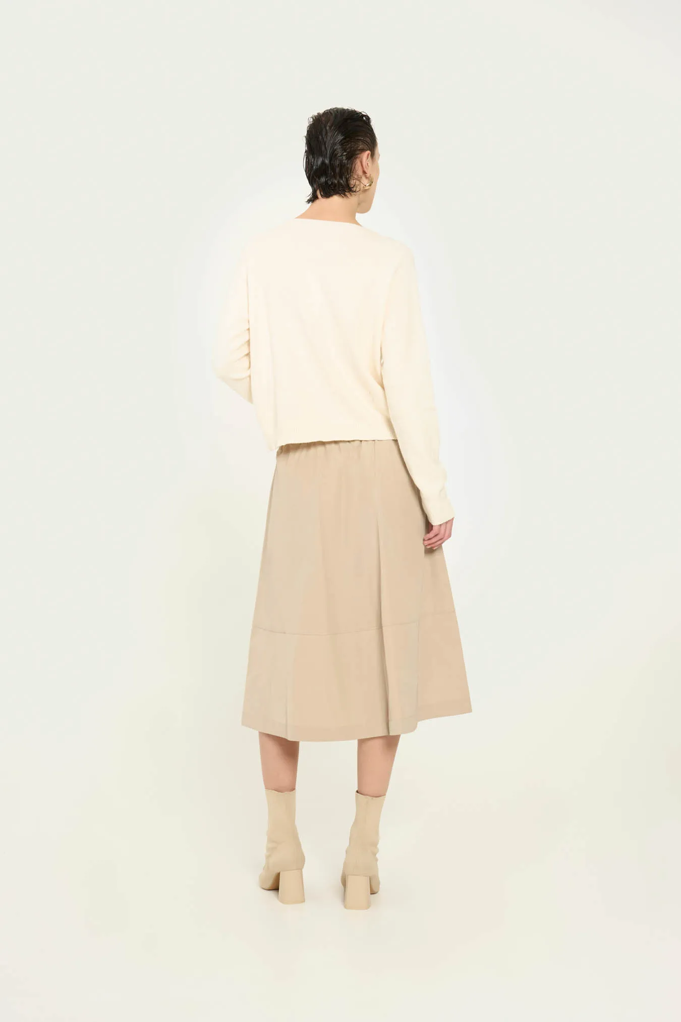 Vicario cinque Gonna midi svasata beige Giada Hotsell