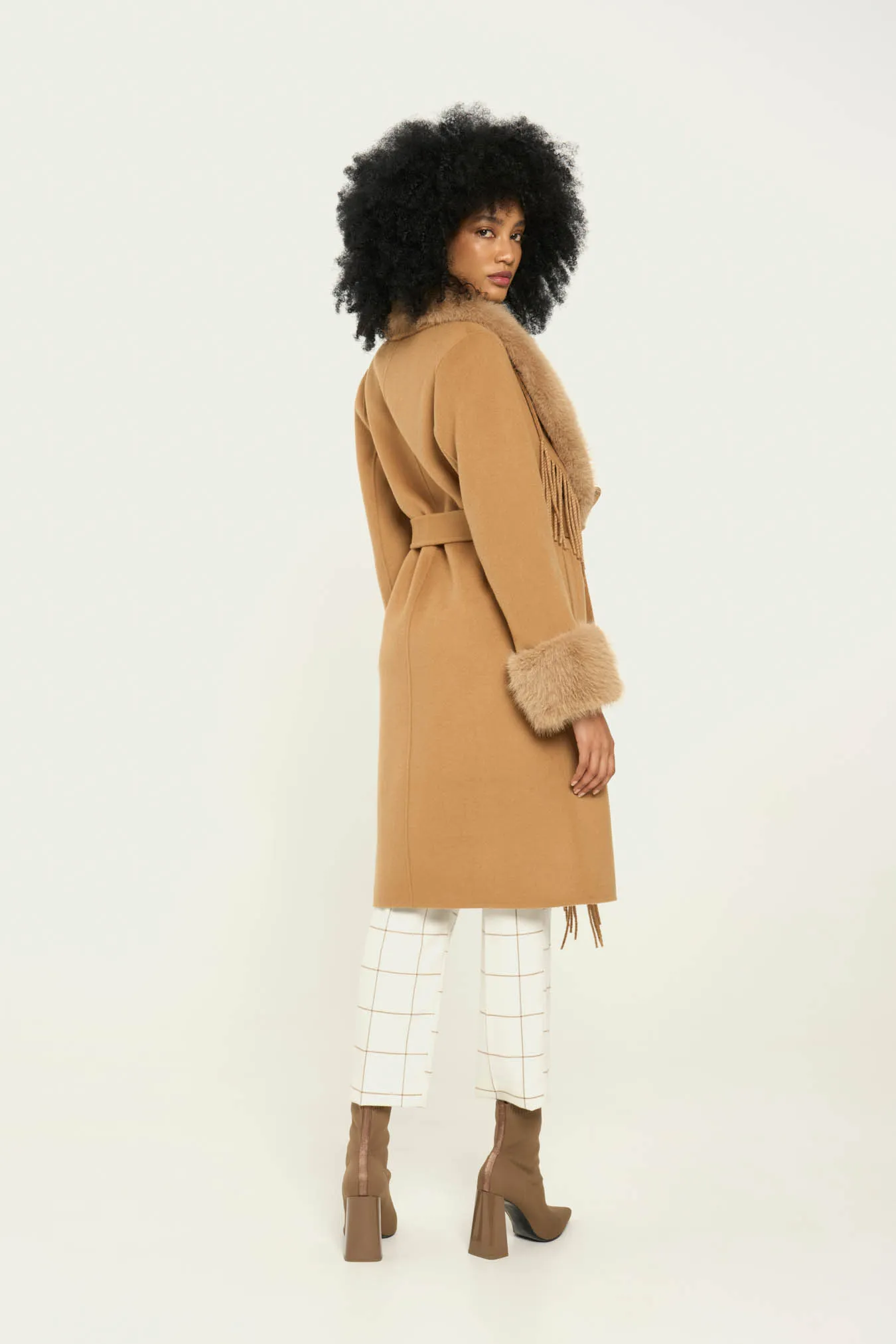 Vicario cinque Cappotto vestaglia lana ed ecopelliccia Cloe I Più Venduti