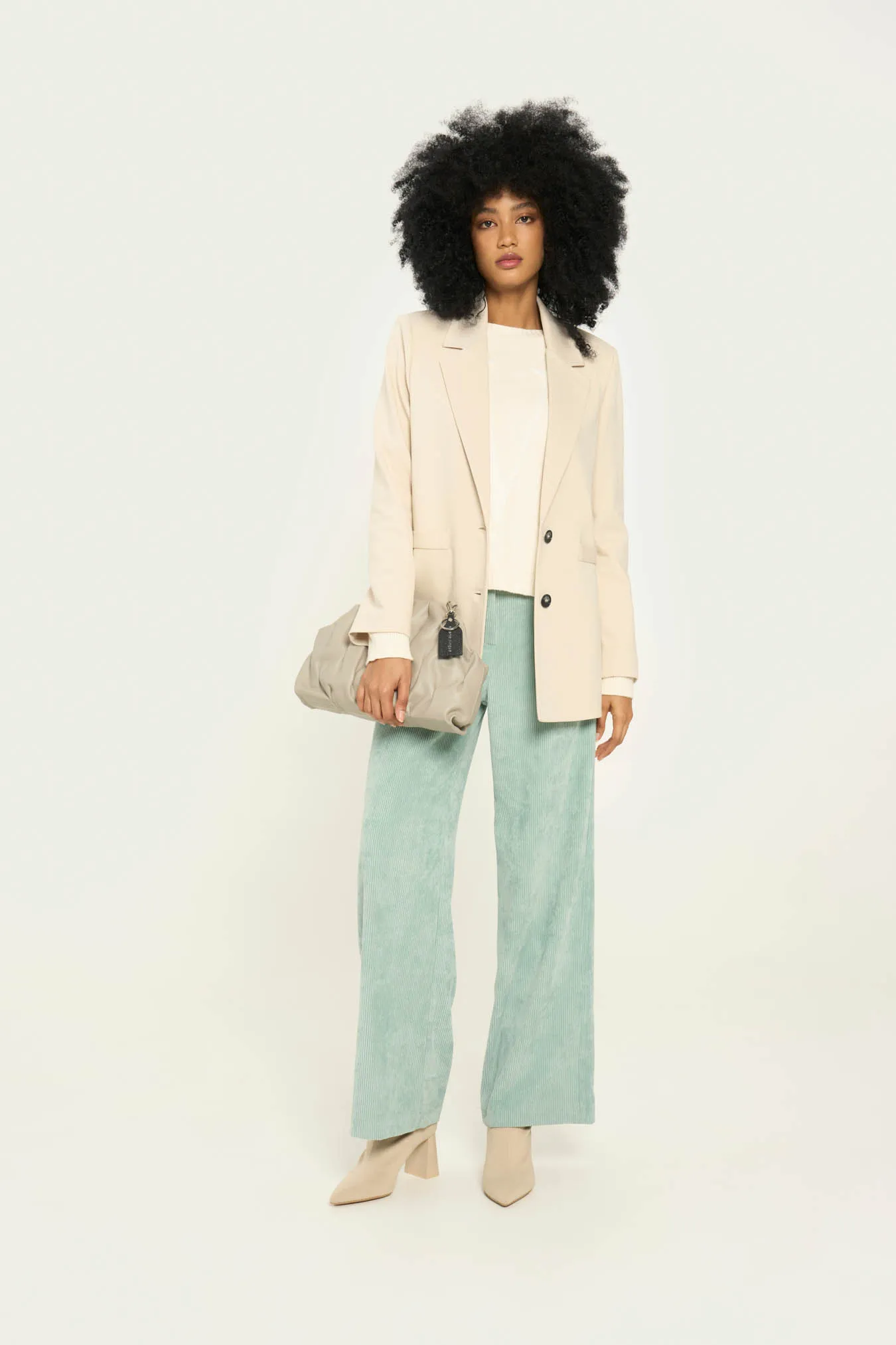 Vicario cinque Pantalone palazzo velluto stretch Partenope Negozio