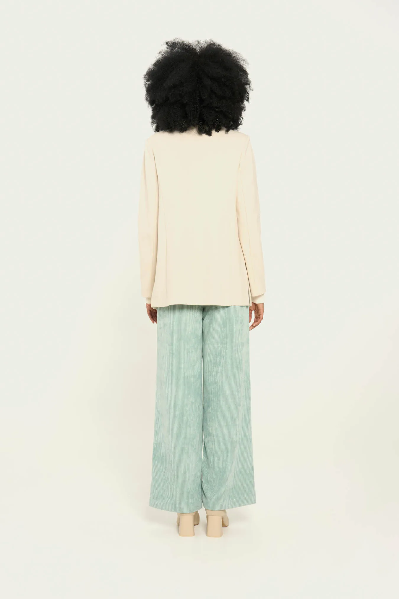 Vicario cinque Pantalone palazzo velluto stretch Partenope Negozio