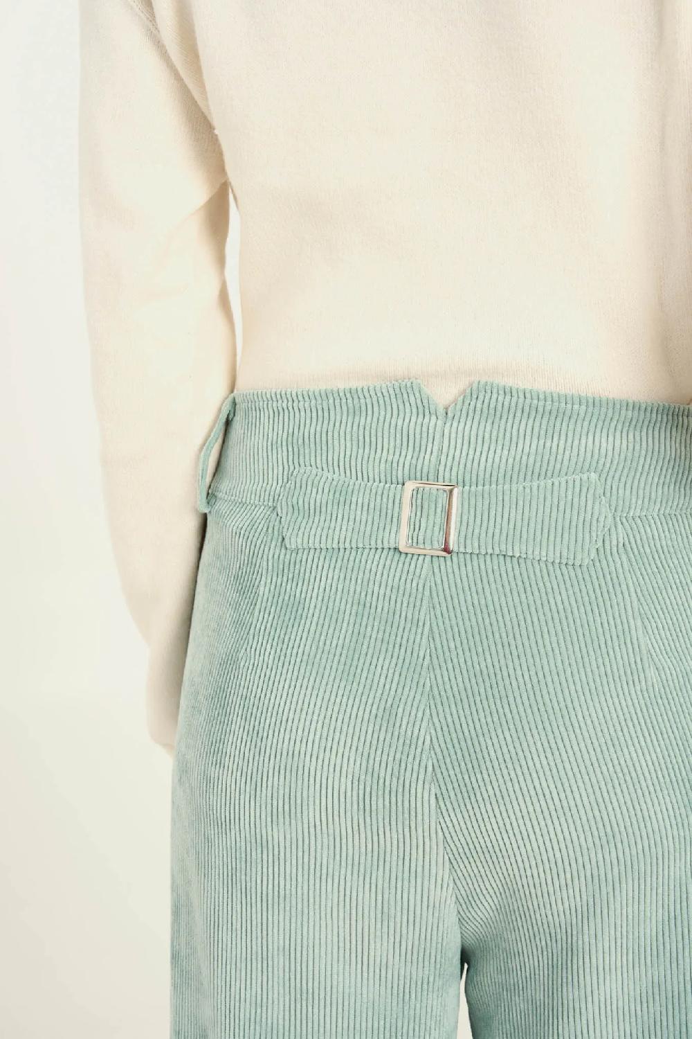 Vicario cinque Pantalone palazzo velluto stretch Partenope Negozio