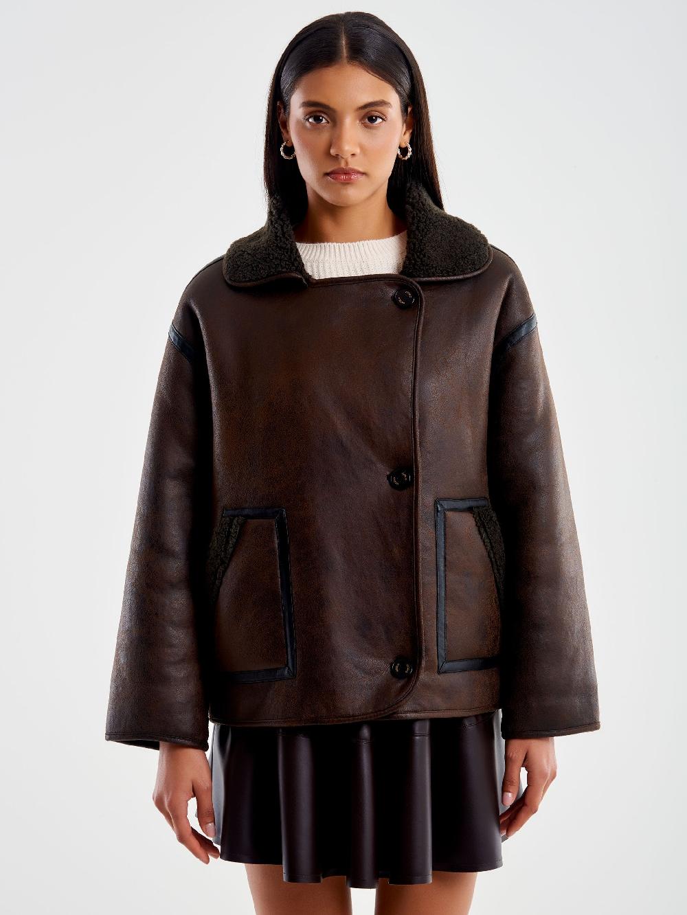 Vicolo Giubbotto Effetto Scamosciato Double Face – Vicolo Shopping Online