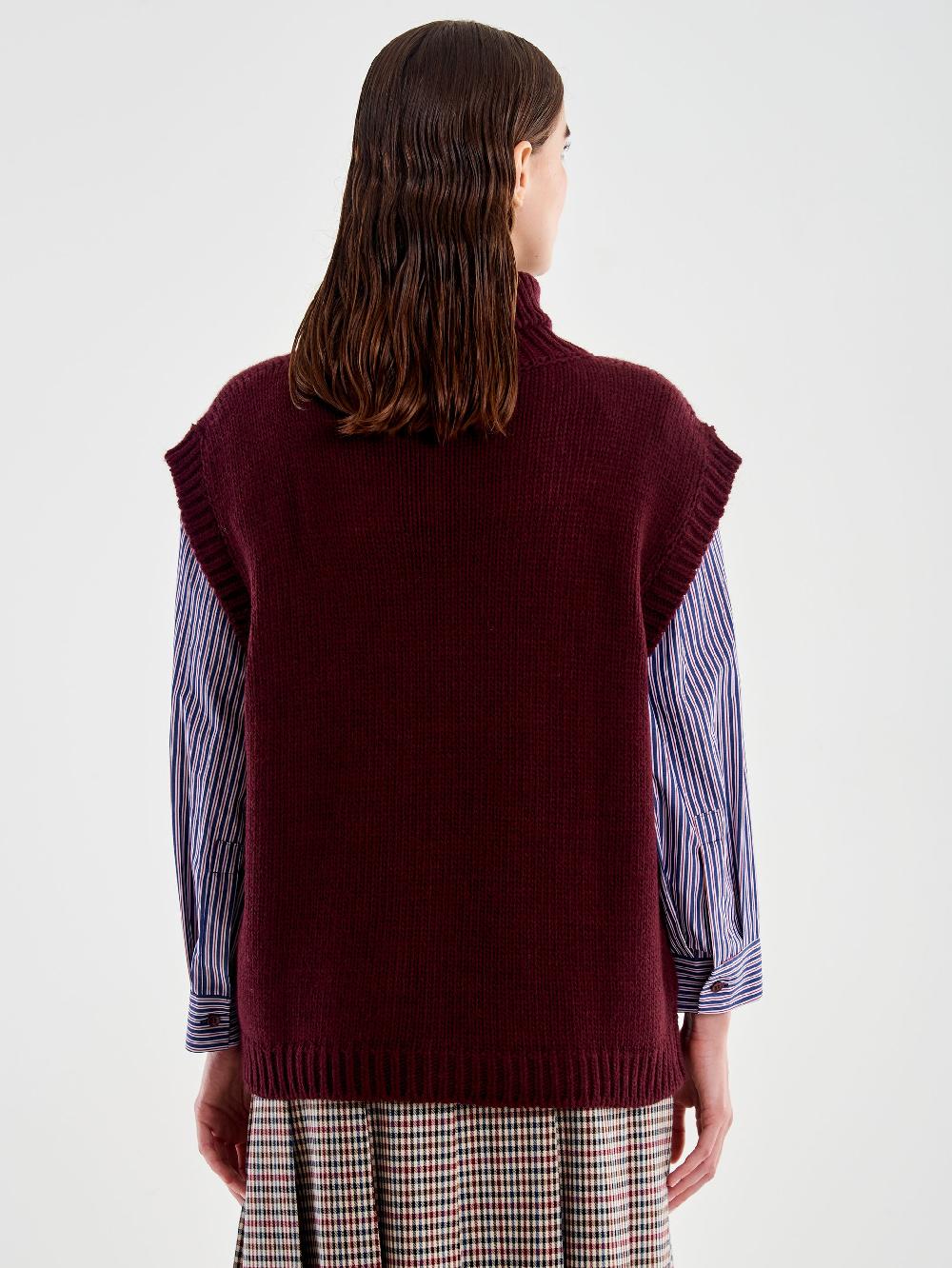 Vicolo Pull Collo Alto senza Maniche Bordeaux Black Friday