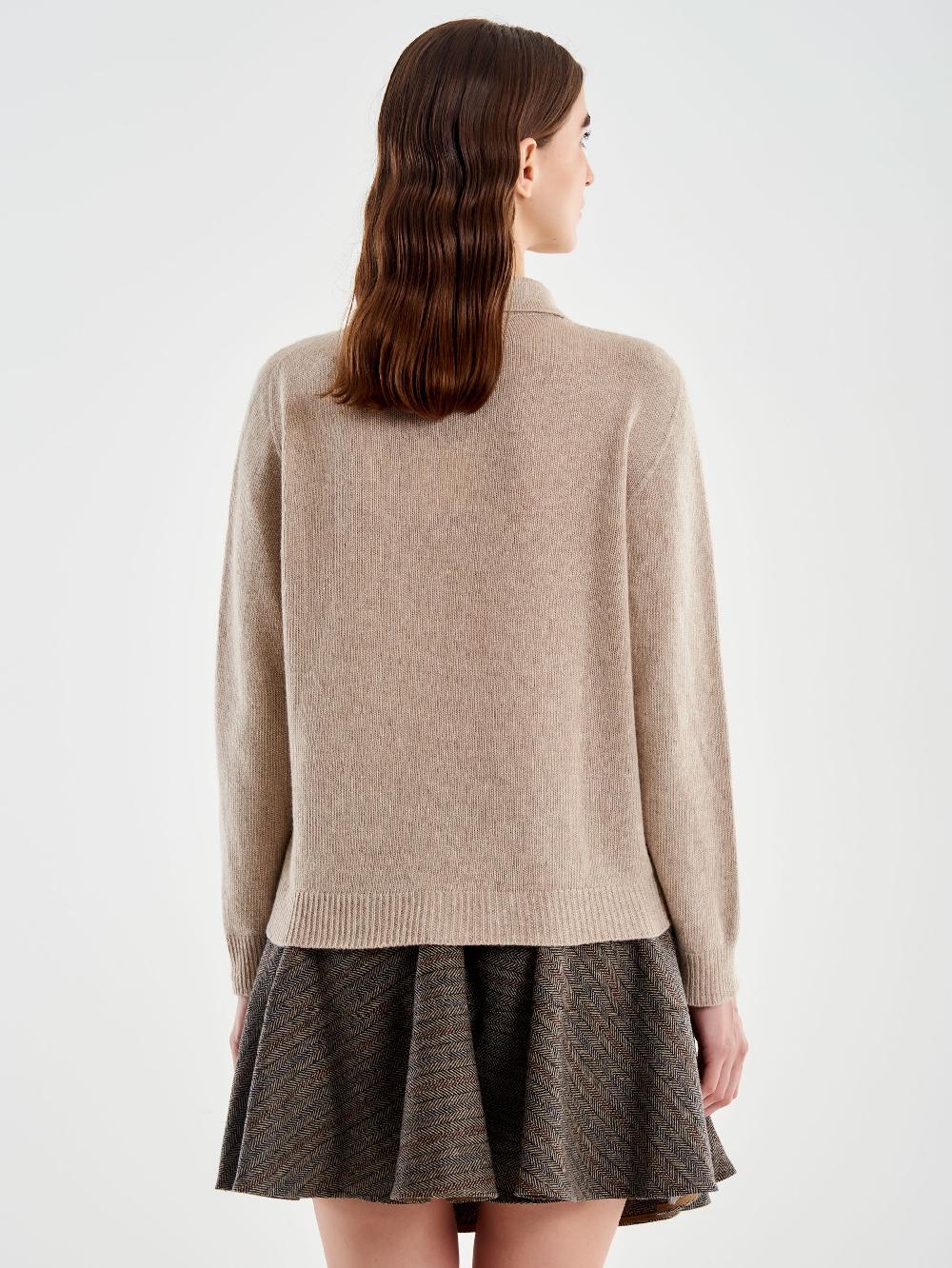 Vicolo Cardigan Con Colletto e Bottoni Marrone Offerta