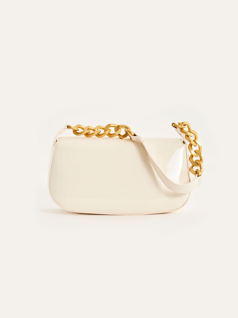 Vicolo Borsa Glossy Piccadilly Bianco In Saldo