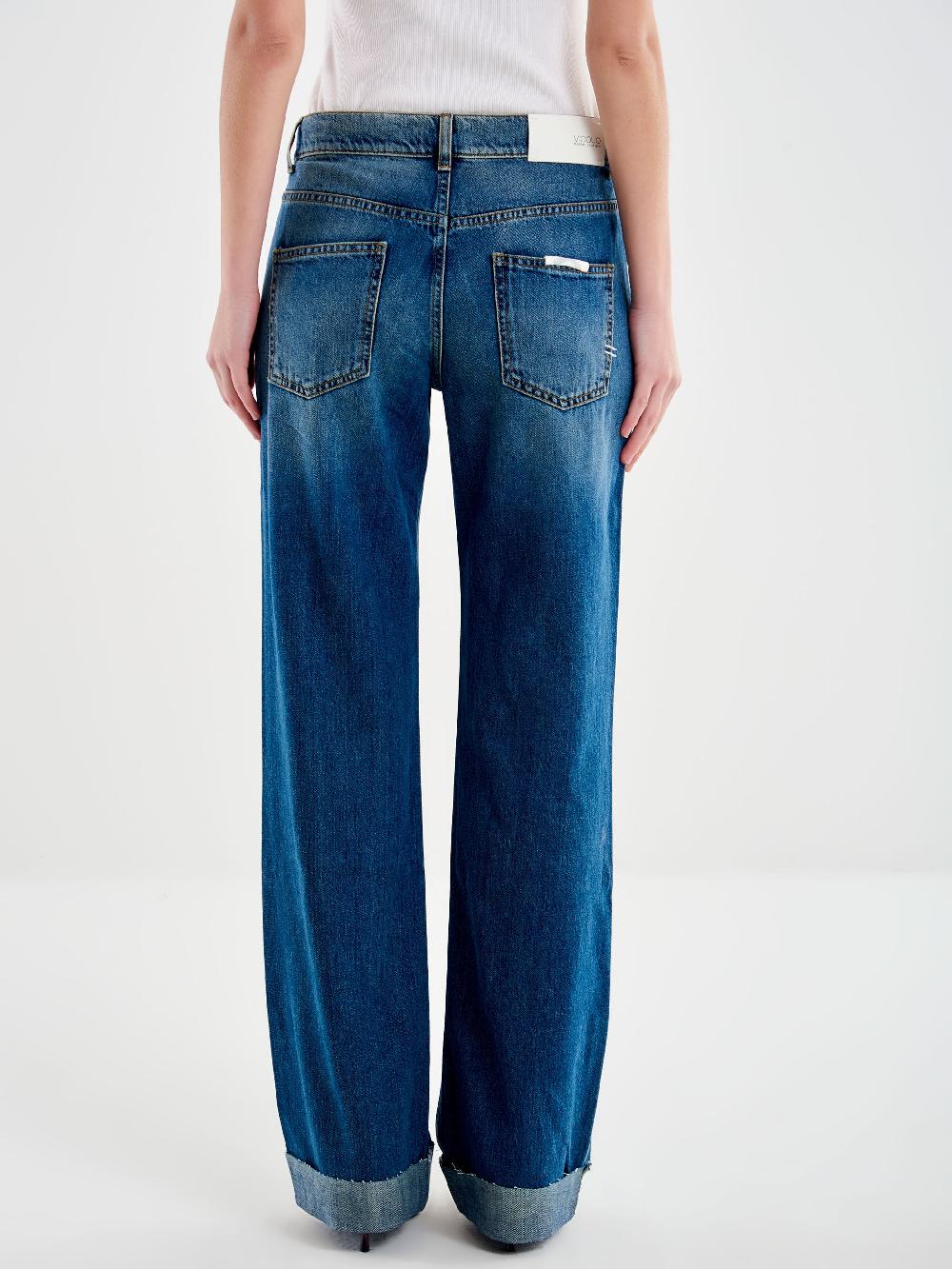 Vicolo Jeans Icon Alex con Risvolto Blu Qualità