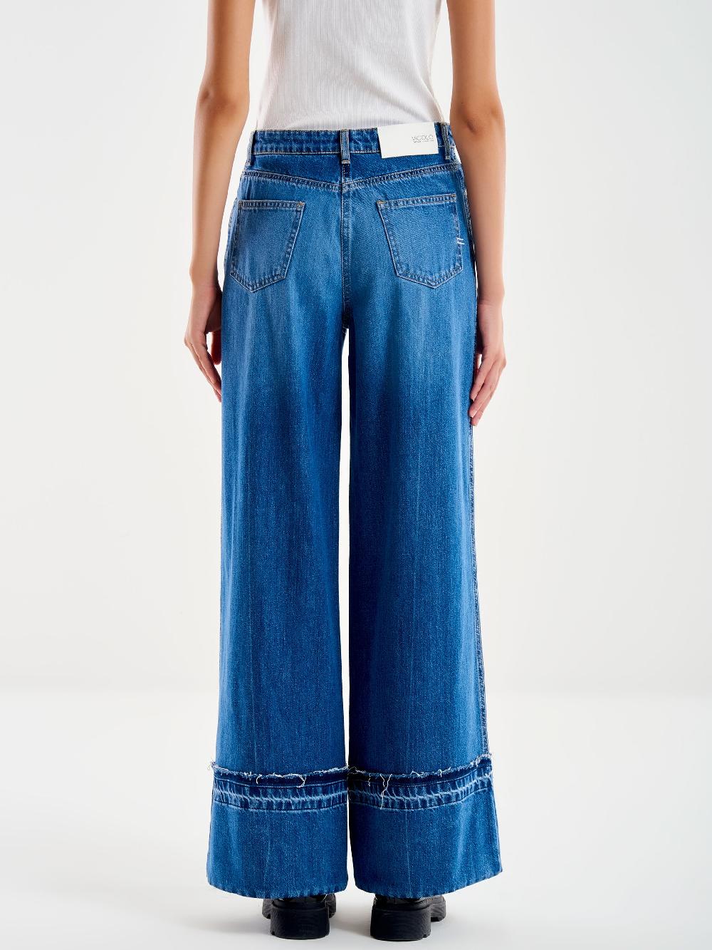 Vicolo Jeans Icon Lexie con Fondo Ricucito Blu Shopping Online