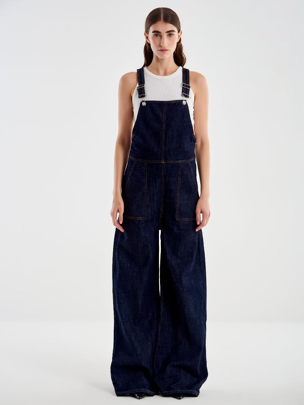 Vicolo Salopette in Jeans Blu Prezzo Ridotto