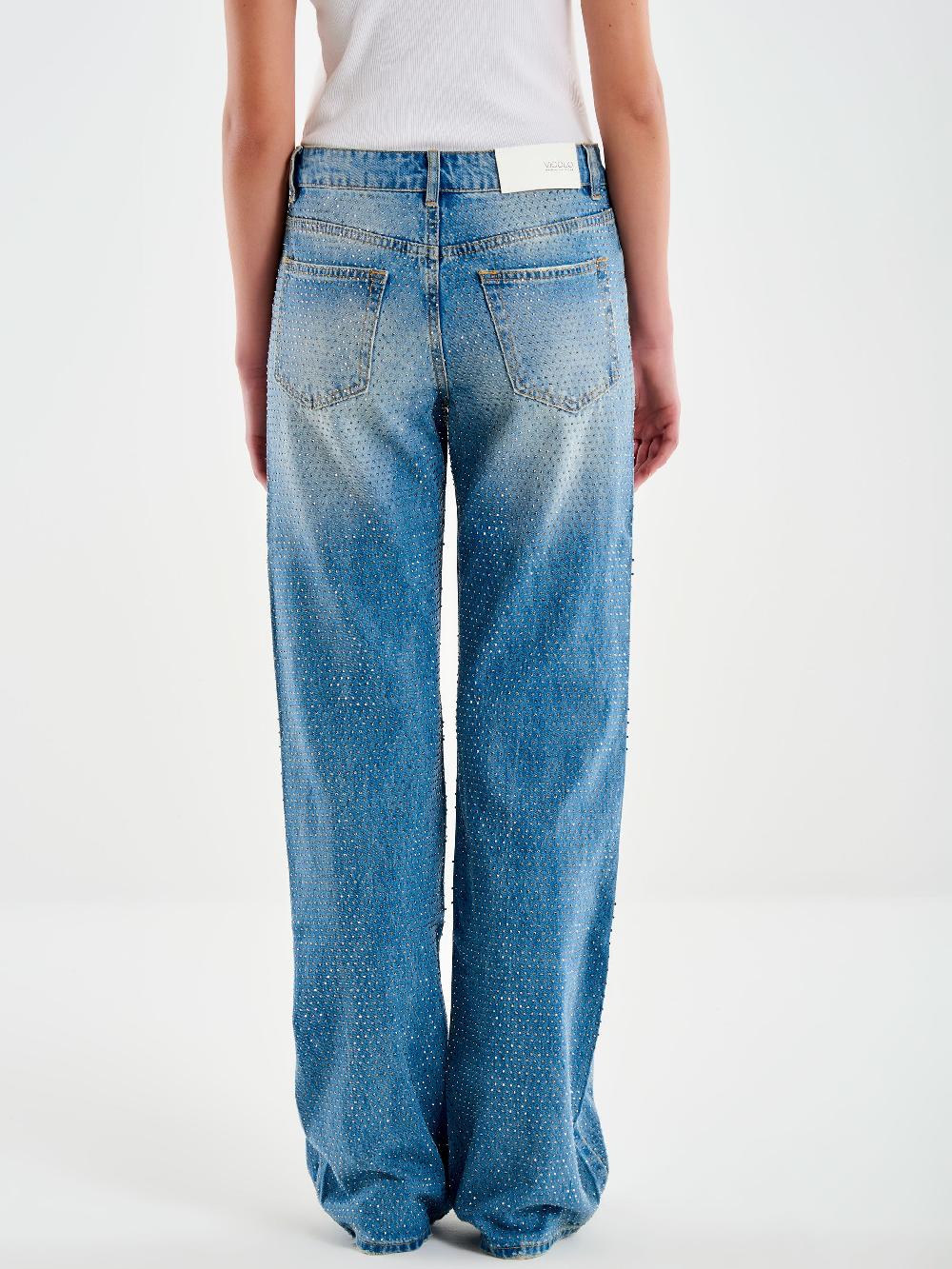 Vicolo Jeans Dalia con Strass Blu Convenienza