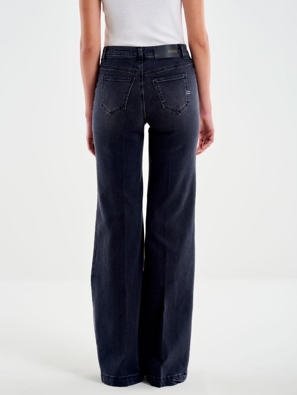Vicolo Jeans Giudith con Bottoni Nero Nero Sconto