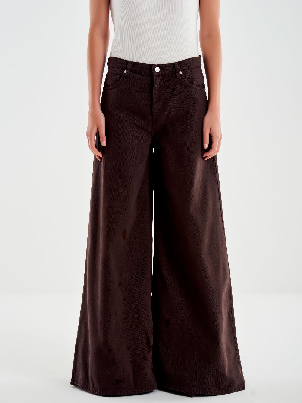 Vicolo Jeans Nikoleta Ampi Marroni Marrone Online