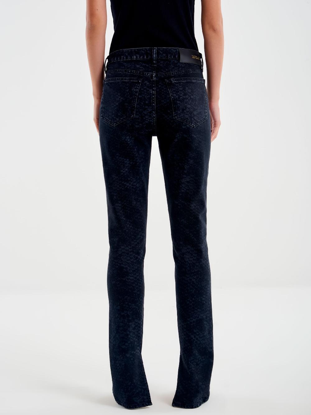 Vicolo Jeans Nilde Skinny Effetto Pitonato Nero Saldi
