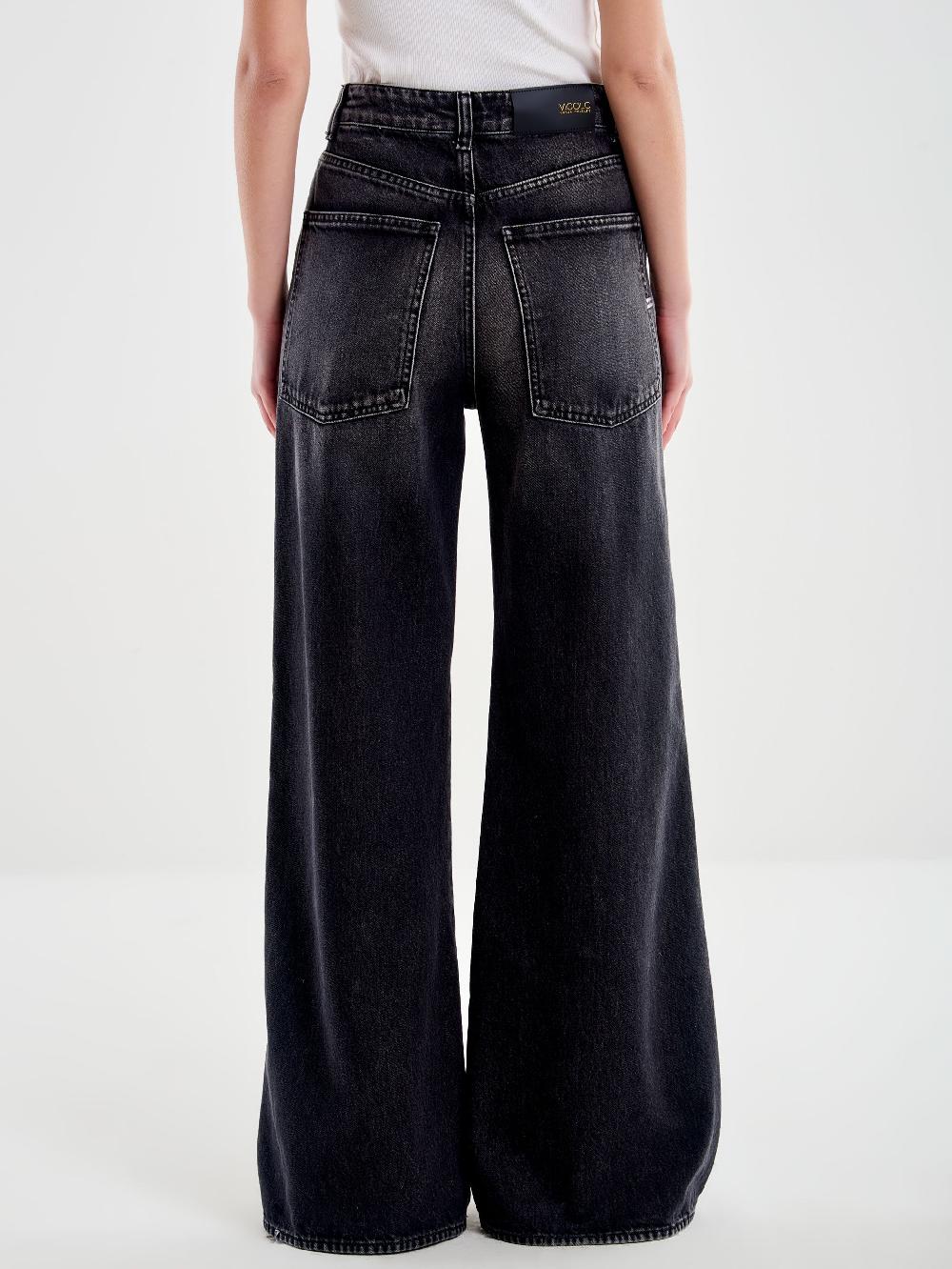 Vicolo Jeans Kia Wide Leg Nero In vendita