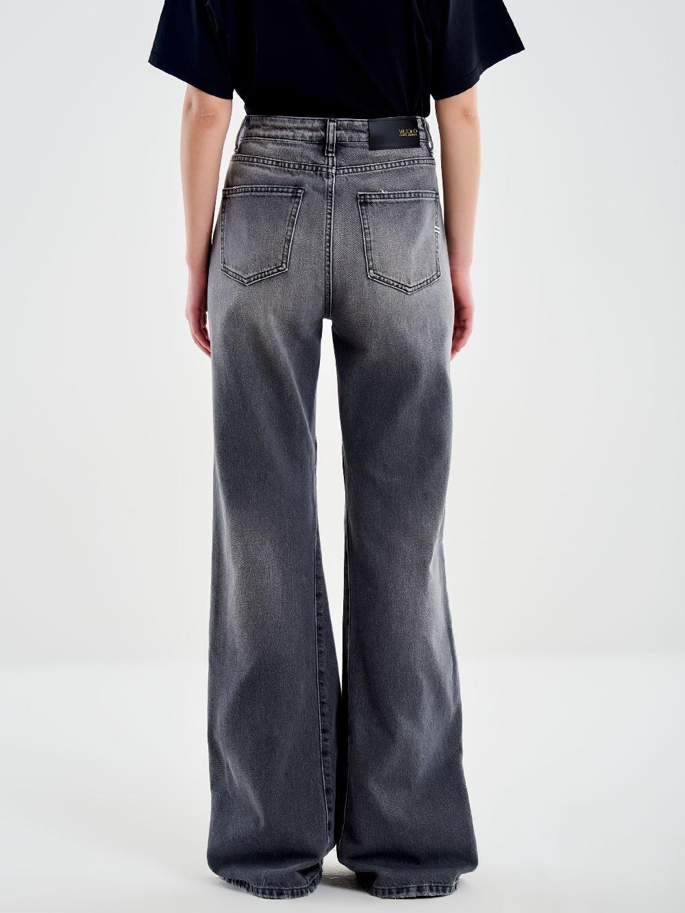 Vicolo Jeans Flare Beth Grigio Grigio Saldi Di Fabbrica