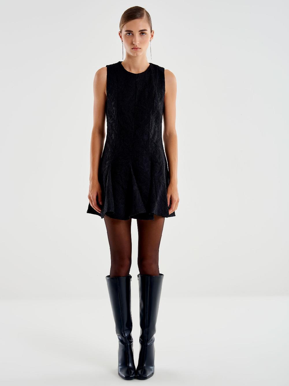 Vicolo Abito Mini Jaquard Nero Italia