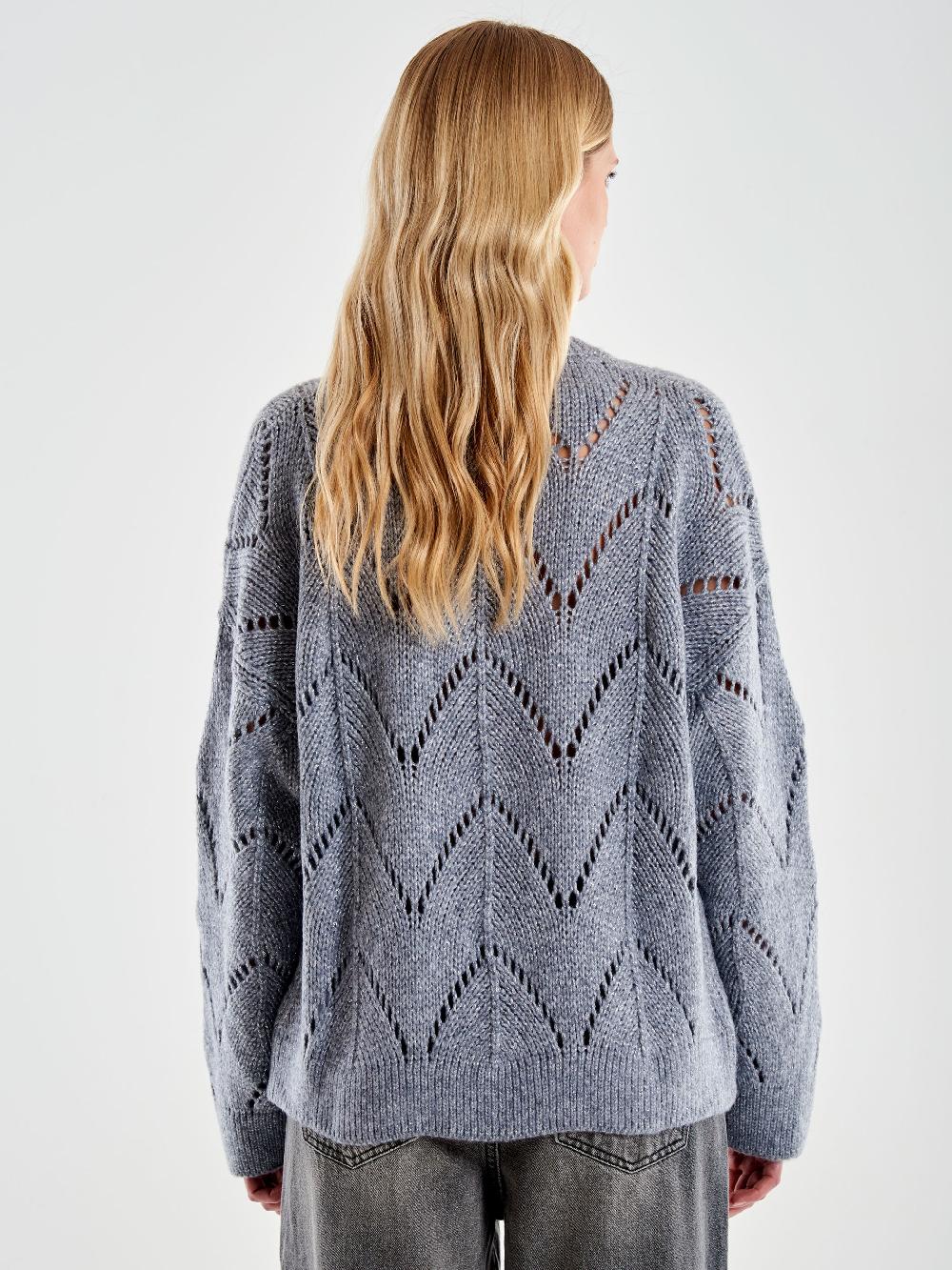 Vicolo Girocollo Over Trecce Lurex Grigio Qualità Garantita