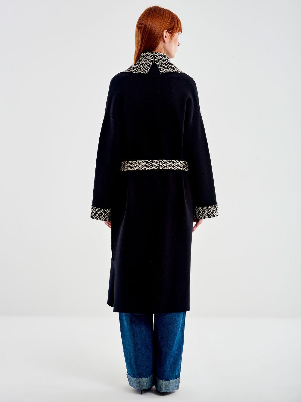 Vicolo Cappotto in Maglia Nero Vendite Flash