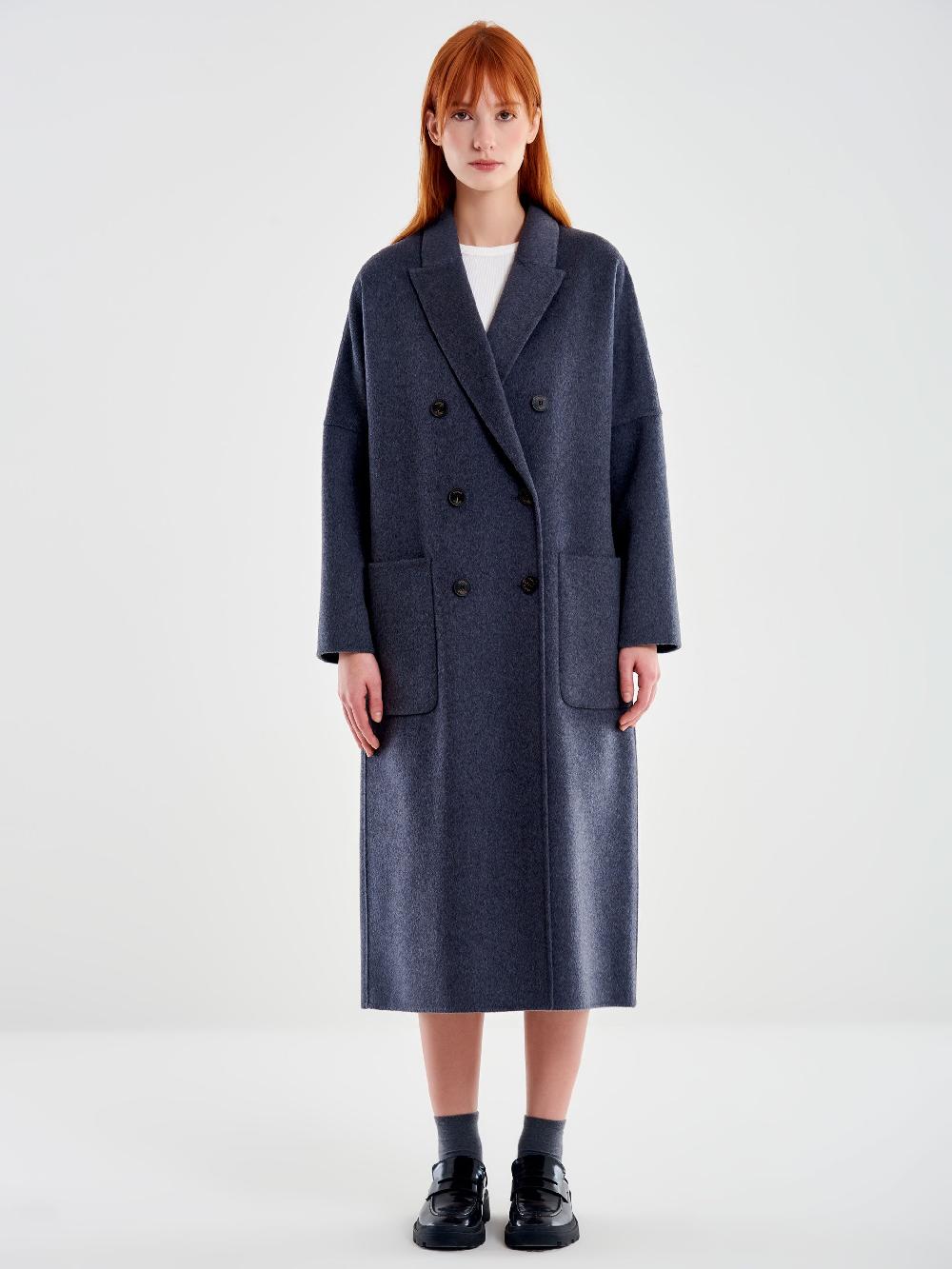 Vicolo Cappotto Doppiopetto Basic Lungo Grigio Negozio