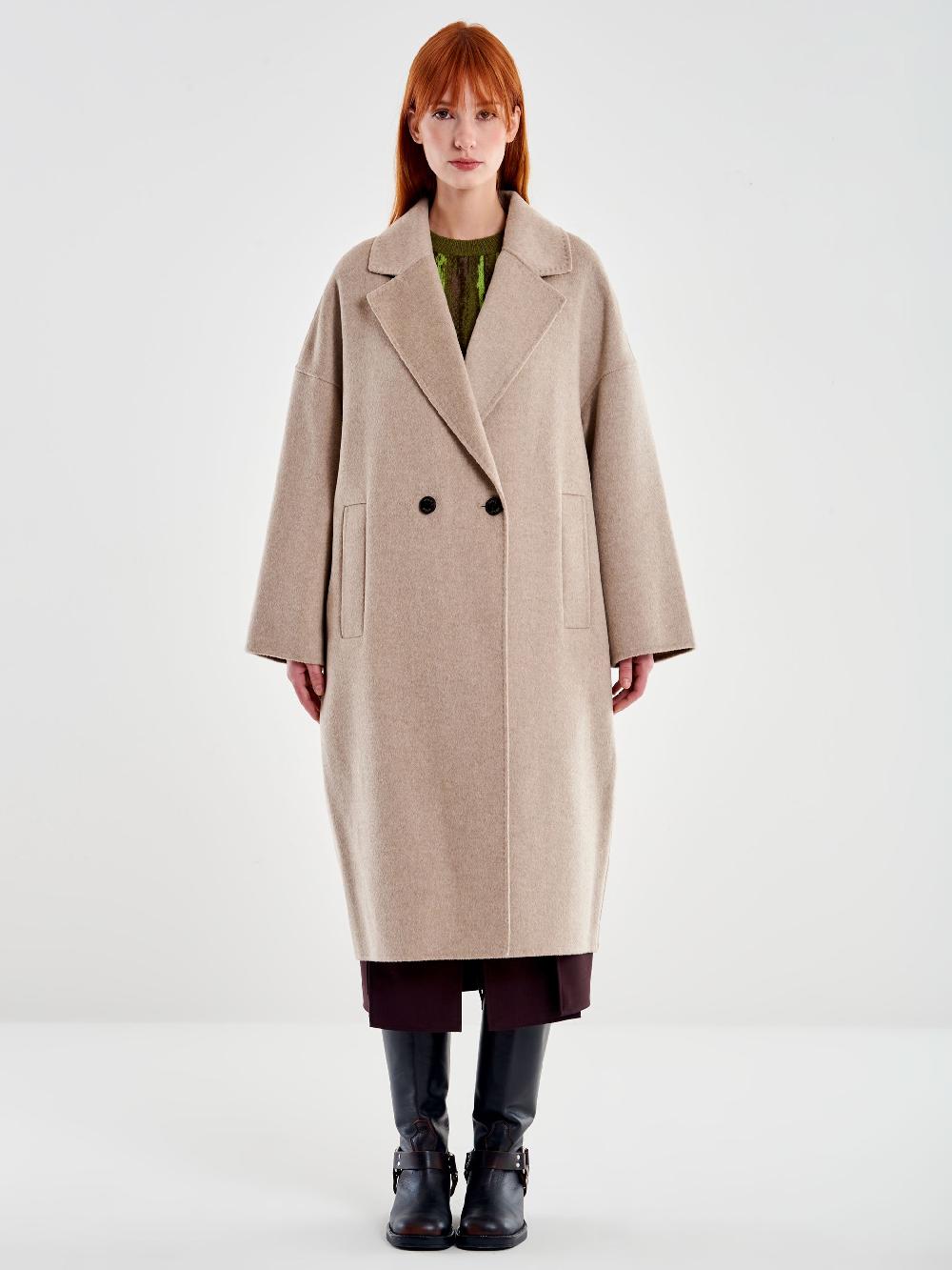 Vicolo Cappotto Oversized Fango In Saldo