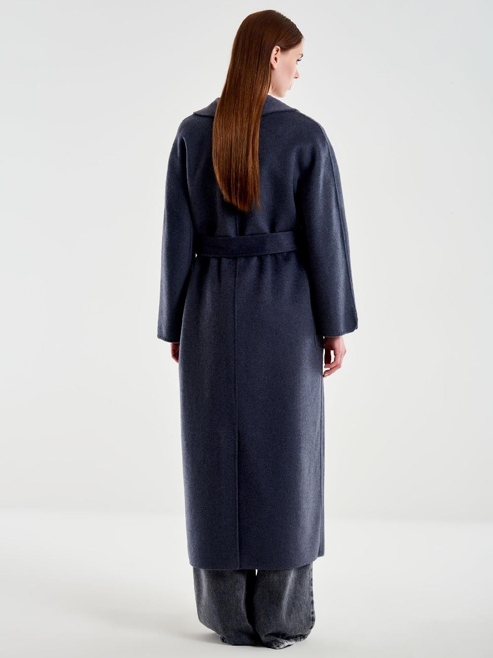 Vicolo Cappotto con Cintura Lungo Grigio Moda
