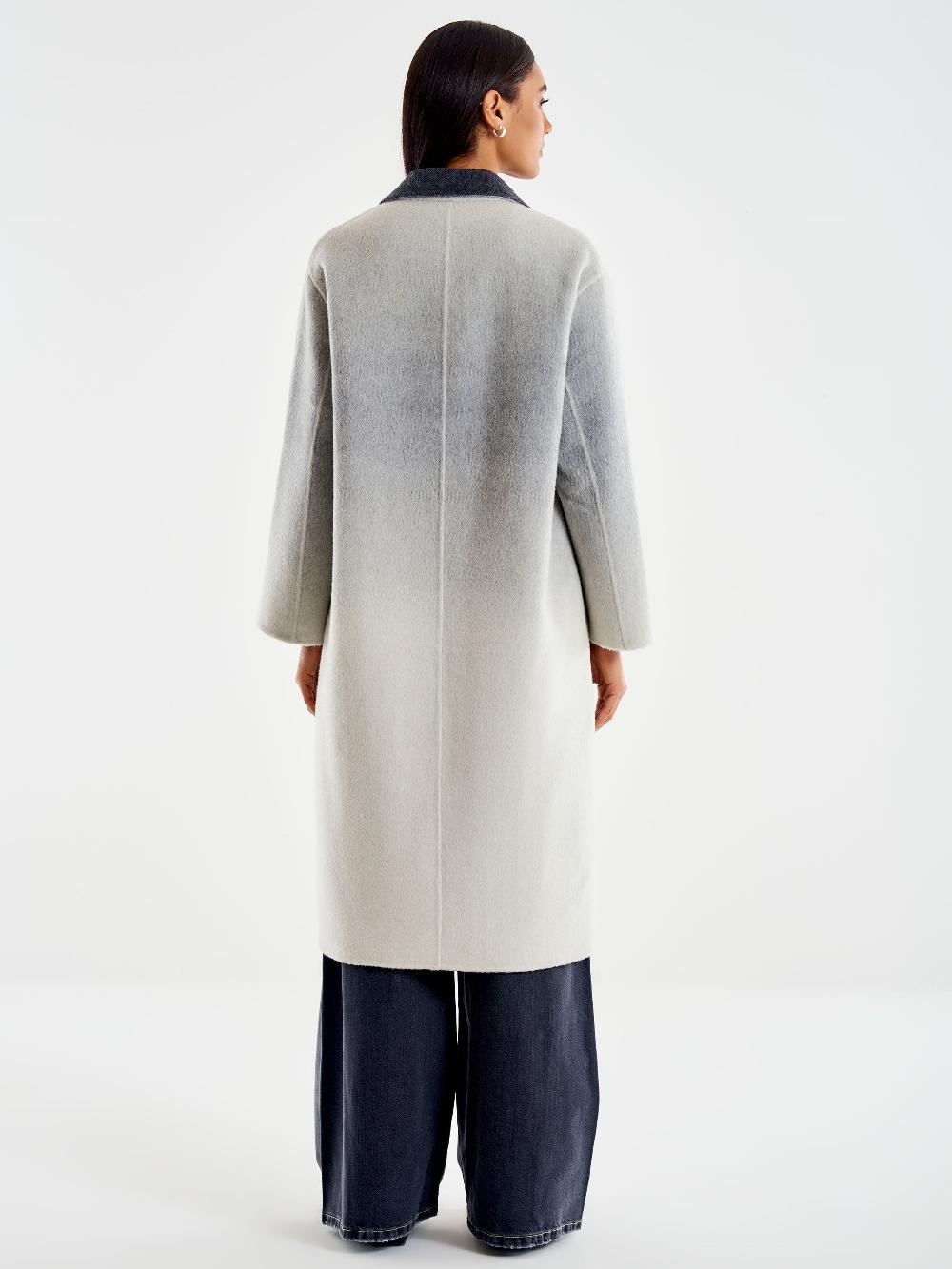 Vicolo Cappotto Ampio Effetto Sfumato Grigio Italy