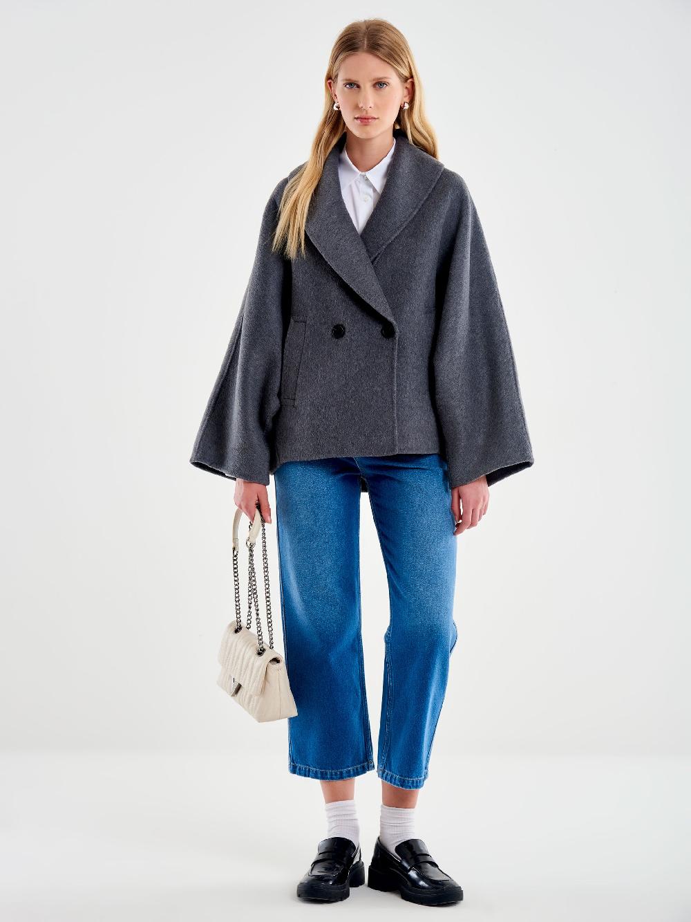 Vicolo Giacca Kimono Oversized Grigio Italia