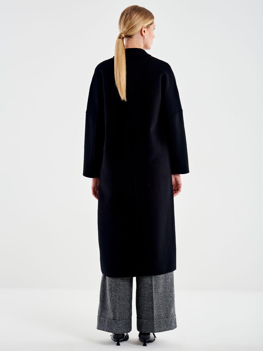 Vicolo Cappotto Doppiopetto Basic Lungo Nero 2025